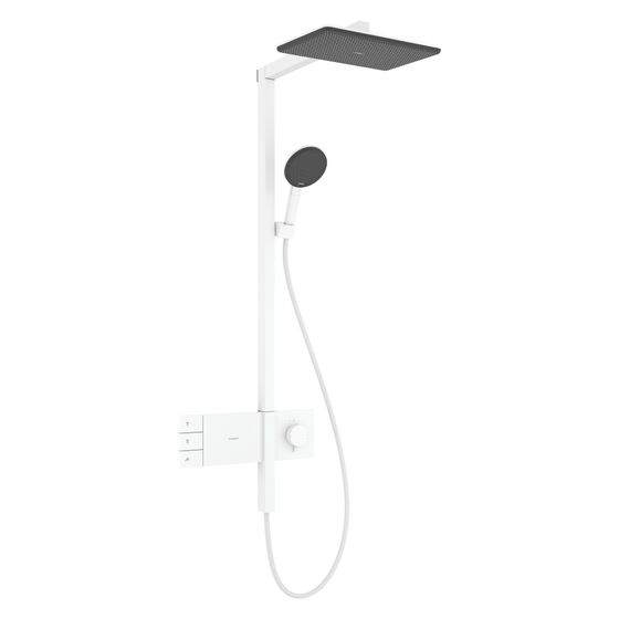 Hansgrohe Raindance Alive Q Showerpipe Duschsystem 210x340mm, 2jet, ShowerSelect Comfort, Mattweiß