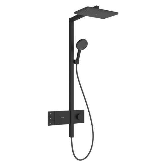 Hansgrohe Raindance Alive Q Showerpipe Duschsystem 210x340mm, 2jet EcoSmart, ShowerSelect Comfort, Mattschwarz