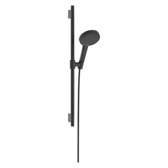 Hansgrohe Raindance Alive Select S Brauseset 125mm 7,1l/min 3jet EcoSmart, Brausestange Unica S Puro 65cm, Brushed Black Chrome