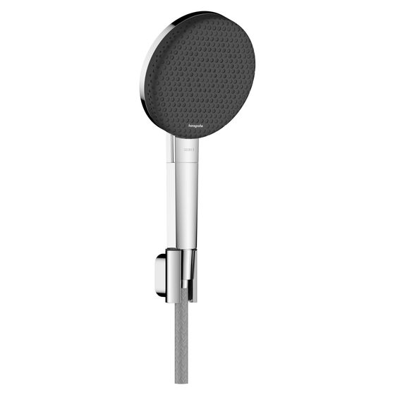 Hansgrohe Raindance Alive Select S Brausehalterset 125mm, 7,1l/min, 3jet EcoSmart, Designflex Textilbrauseschlauch 160cm, Chrom