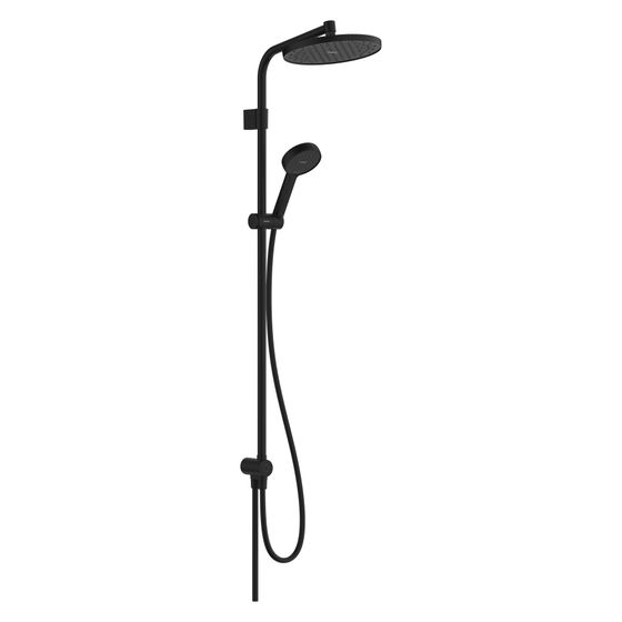 Hansgrohe Activera S Showerpipe Duschsystem 1jet, EcoSmart Reno, Kopfbrause 240mm, Handbrause, Varia, Mattschwarz