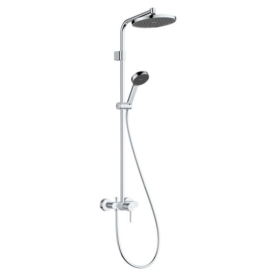 Hansgrohe Activera S Showerpipe Duschsystem 1jet, EcoSmart, Kopfbrause 240mm, Handbrause, Einhebel-Brausemischer Varia, Chrom
