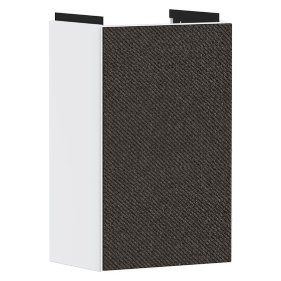 Hansgrohe Xevolos E Waschtischunterschrank Mattweiß 340x250mm, für HWB, Türanschlag rechts, Front Textil Dunkelgrau