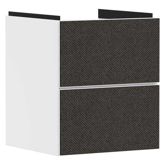 Hansgrohe Xevolos E Waschtischunterschrank Mattweiß 480x475mm, 2 SK für Handwaschbecken, Front Textil Dunkelgrau