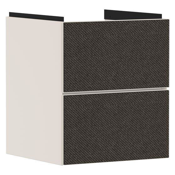 Hansgrohe Xevolos E Waschtischunterschrank Sandbeige Matt 480x475mm, 2 SK für HWB, Front Textil Dunkelgrau
