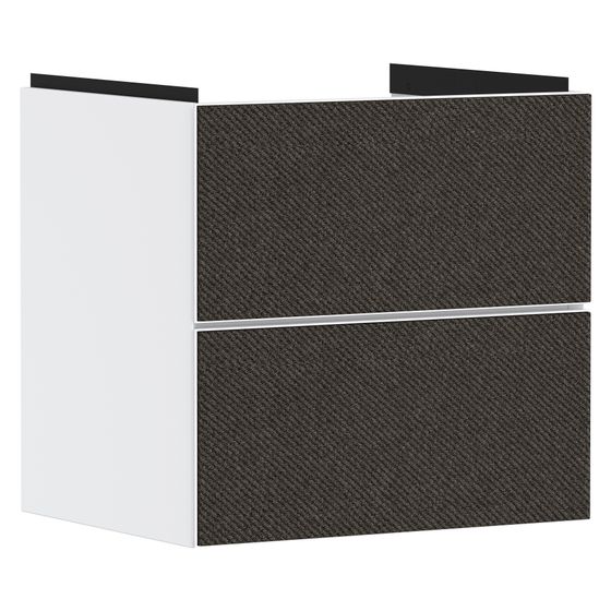 Hansgrohe Xevolos E Waschtischunterschrank Mattweiß 580x475mm, 2 SK für Waschtisch, Front Textil Dunkelgrau