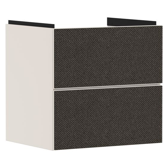 Hansgrohe Xevolos E Waschtischunterschrank Sandbeige Matt 580x475mm, 2 SK für Waschtisch, Front Textil Dunkelgrau