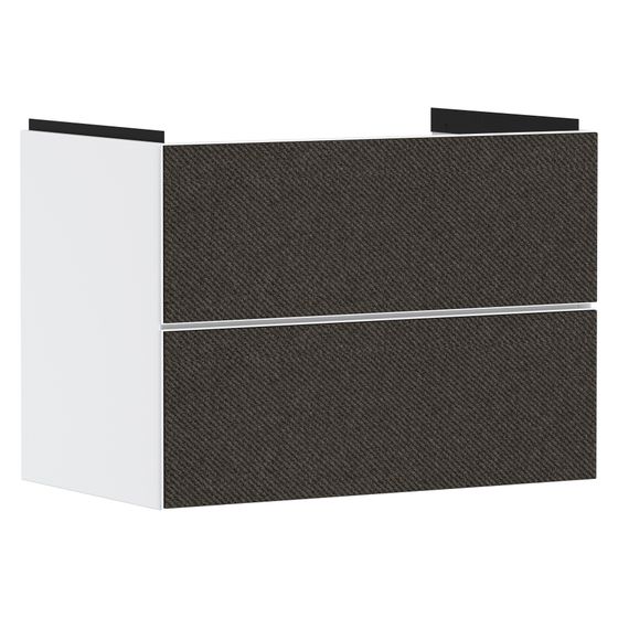 Hansgrohe Xevolos E Waschtischunterschrank Mattweiß 780x475mm, 2 SK für Waschtisch, Front Textil Dunkelgrau
