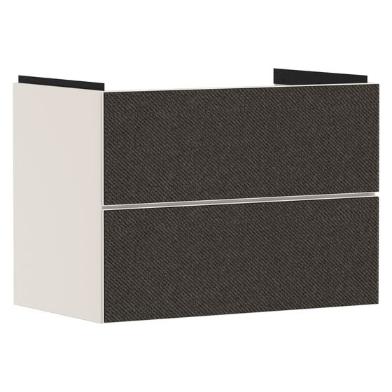 Hansgrohe Xevolos E Waschtischunterschrank Sandbeige Matt 780x475mm, 2 SK für Waschtisch, Front Textil Dunkelgrau