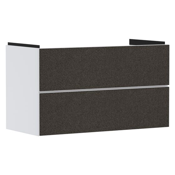 Hansgrohe Xevolos E Waschtischunterschrank Mattweiß 980x475mm, 2 SK für Waschtisch, Front Textil Dunkelgrau