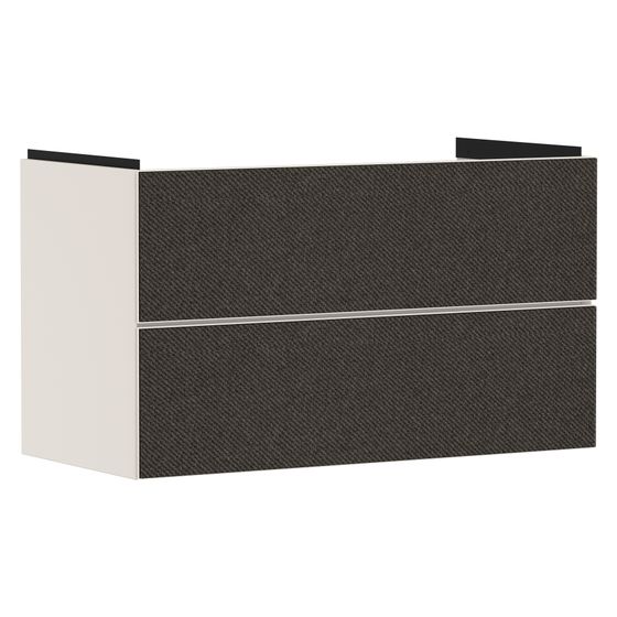Hansgrohe Xevolos E Waschtischunterschrank Sandbeige Matt 980x475mm, 2 SK für Waschtisch, Front Textil Dunkelgrau
