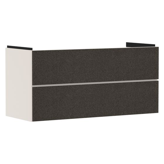 Hansgrohe Xevolos E Waschtischunterschrank Sandbeige Matt 1180x475mm, 2 SK für Waschtisch, Front Textil Dunkelgrau
