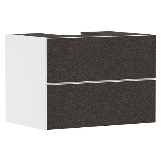 Hansgrohe Xevolos E Waschtischunterschrank Mattweiß 780x550mm, 2 SK für Konsole, Ausschnitt mittig, Front Textil Dunkelgrau