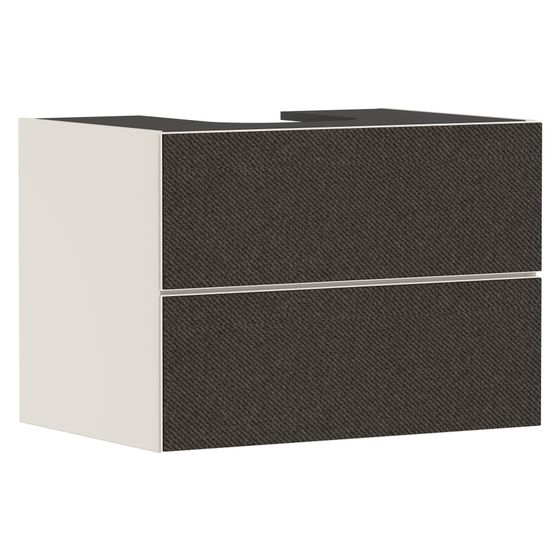 Hansgrohe Xevolos E Waschtischunterschrank Sandbeige Matt 780x550mm, 2 SK für Konsole, Auss. mittig, Front Textil Dunkelgrau