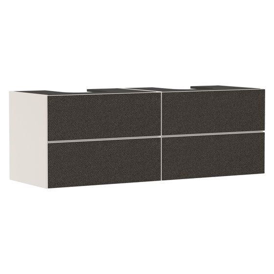 Hansgrohe Xevolos E Waschtischunterschrank Sandbeige Matt 1570x550mm, 4 SK für Konsole, 2 Ausschnitte, Front Textil Dunkelgrau