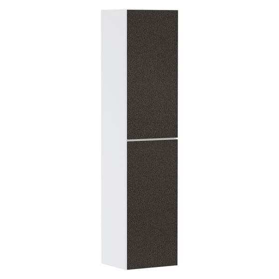 Hansgrohe Xevolos E Hochschrank Mattweiß 400x360mm, Türanschlag links, Front Textil Dunkelgrau