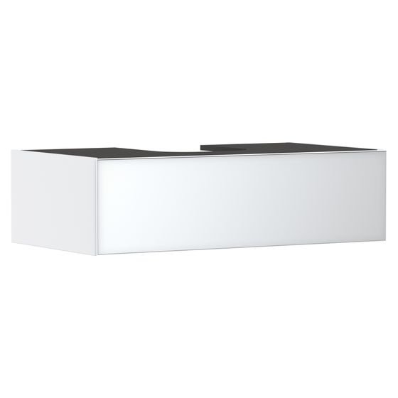 Hansgrohe Xevolos E Waschtischunterschrank Mattweiß 980x550mm, 1 SK für Konsole, Ausschnitt mittig, Front Weiß Metallic