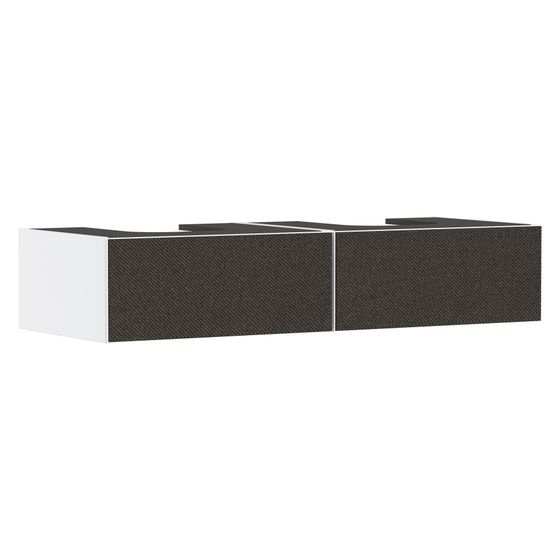 Hansgrohe Xevolos E Waschtischunterschrank Mattweiß 1370x550mm, 2 SK für Konsole, 2 Ausschnitte, Front Textil Dunkelgrau