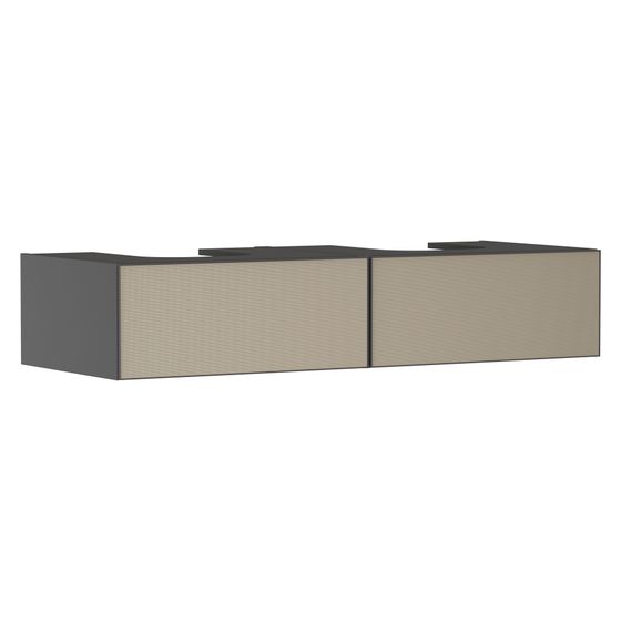 Hansgrohe Xevolos E Waschtischunterschrank Schiefergrau Matt 1370x550mm, 2 SK für Konsole, 2 Auss., Front Bronze Struktur