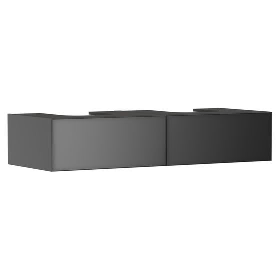 Hansgrohe Xevolos E Waschtischunterschrank Schiefergrau Matt 1370x550mm, 2 SK für Konsole, 2 Auss., Front Schiefergrau Metallic