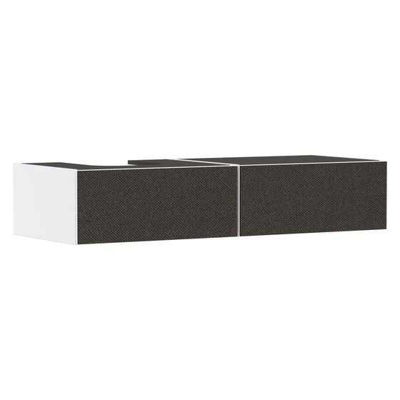 Hansgrohe Xevolos E Waschtischunterschrank Mattweiß 1370x550mm, 2 SK für Konsole, Ausschnitt links, Front Textil Dunkelgrau