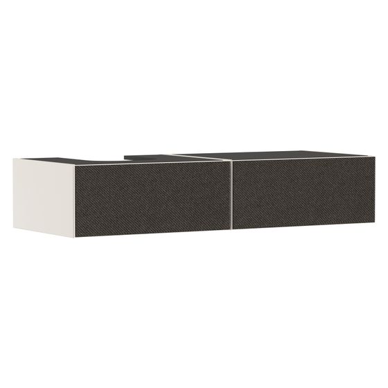 Hansgrohe Xevolos E Waschtischunterschrank Sandbeige Matt 1370x550mm, 2 SK für Konsole, Auss. links, Front Textil Dunkelgrau