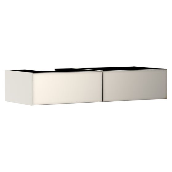 Hansgrohe Xevolos E Waschtischunterschrank Sandbeige Matt 1370x550mm, 2 SK für Konsole, Auss. links, Front Sandbeige Metallic