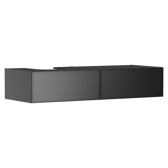 Hansgrohe Xevolos E Waschtischunterschrank Schiefergrau Matt 1370x550mm, 2 SK für Konsole, links, Front Schiefergrau Metallic