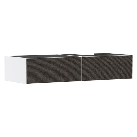 Hansgrohe Xevolos E Waschtischunterschrank Mattweiß 1370x550mm, 2 SK für Konsole, Ausschnitt rechts, Front Textil Dunkelgrau