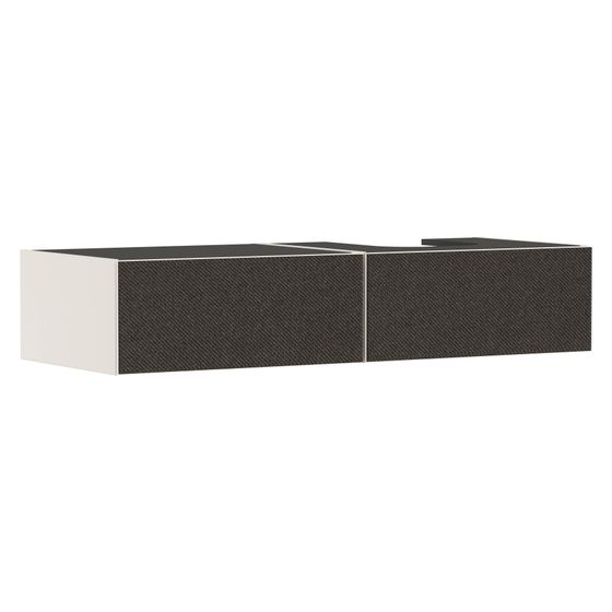 Hansgrohe Xevolos E Waschtischunterschrank Sandbeige Matt 1370x550mm, 2 SK für Konsole, Auss. rechts, Front Textil Dunkelgrau
