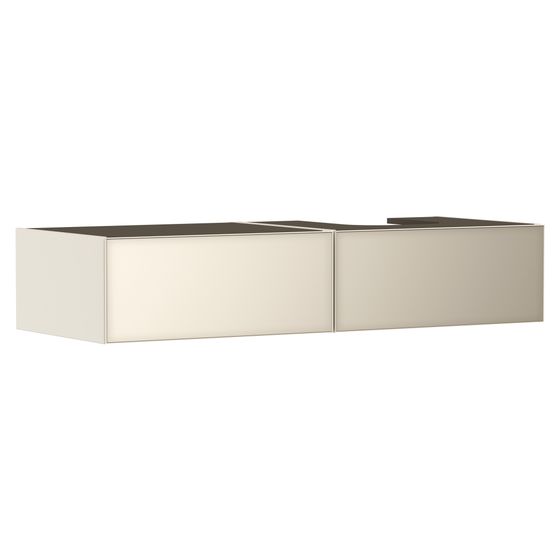 Hansgrohe Xevolos E Waschtischunterschrank Sandbeige Matt 1370x550mm, 2 SK für Konsole, Auss. rechts, Front Sandbeige Metallic