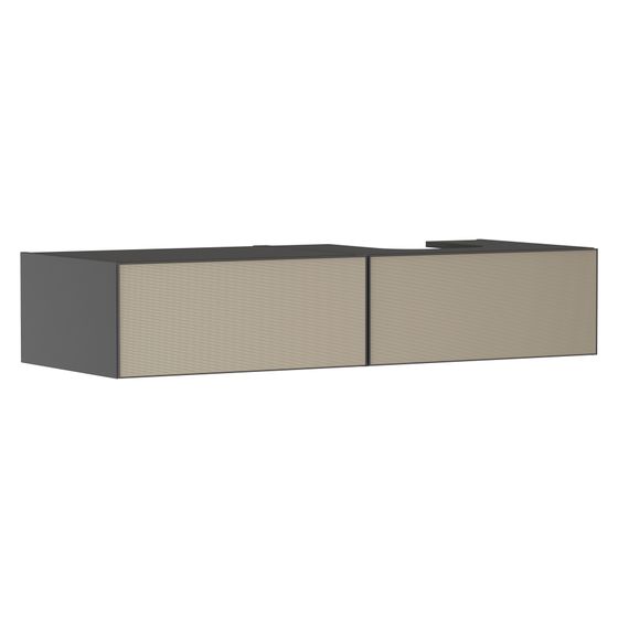 Hansgrohe Xevolos E Waschtischunterschrank Schiefergrau Matt 1370x550mm, 2 SK für Konsole, Auss. rechts, Front Bronze Struktur