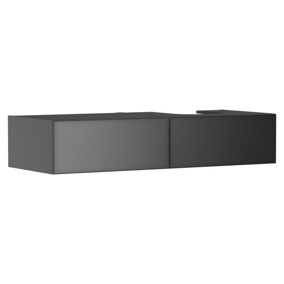 Hansgrohe Xevolos E Waschtischunterschrank Schiefergrau Matt 1370x550mm, 2 SK für Konsole, rechts, Front Schiefergrau Metallic