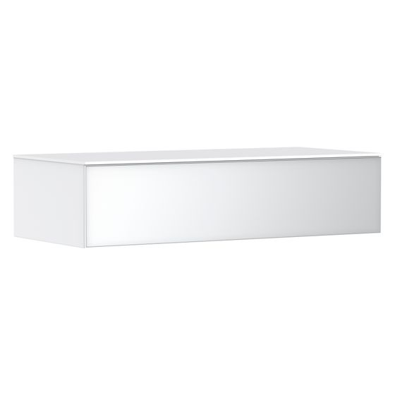 Hansgrohe Xevolos E Sideboard Mattweiß 1180x550mm, 1 Schubkasten, Abdeckplatte, Front Weiß Metallic