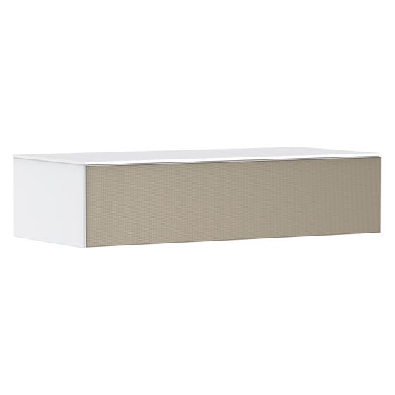 Hansgrohe Xevolos E Sideboard Mattweiß 1180x550mm, 1 Schubkasten, Abdeckplatte, Front Bronze Struktur