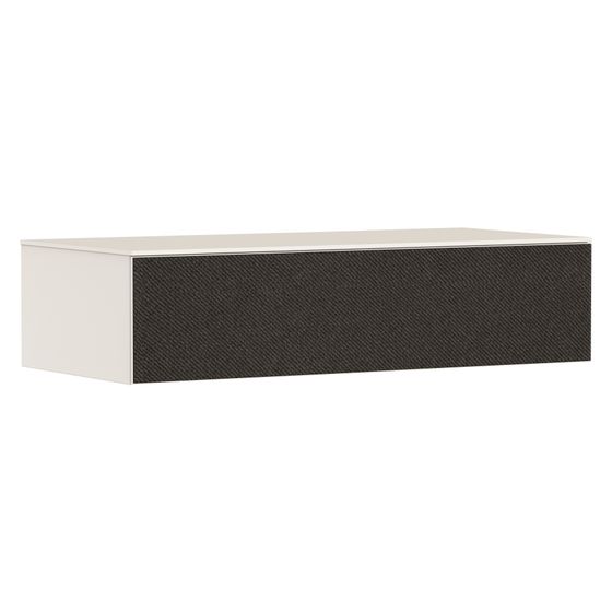 Hansgrohe Xevolos E Sideboard Sandbeige Matt 1180x550mm, 1 Schubkasten, Abdeckplatte, Front Textil Dunkelgrau