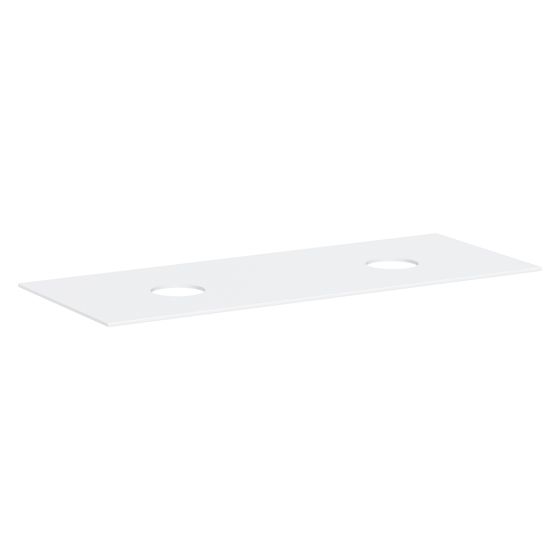 Hansgrohe Xevolos E Konsole 1370x550mm, 2 Ausschnitte für Aufsatzwaschtisch ohne Hahnloch, Mattweiß