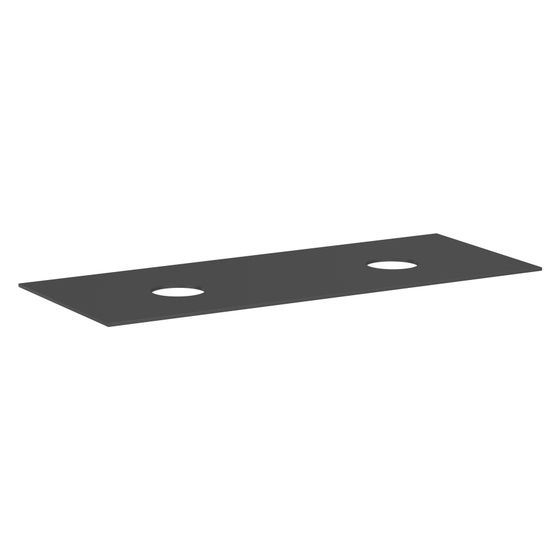 Hansgrohe Xevolos E Konsole 1370x550mm, 2 Ausschnitte für Aufsatzwaschtisch ohne Hahnloch, Schiefergrau Matt