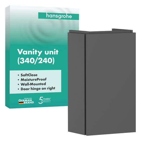 Hansgrohe Xilesa E Waschtischunterschrank 340x240mm, für Handwaschbecken, Türanschlag rechts, Schiefergrau Matt