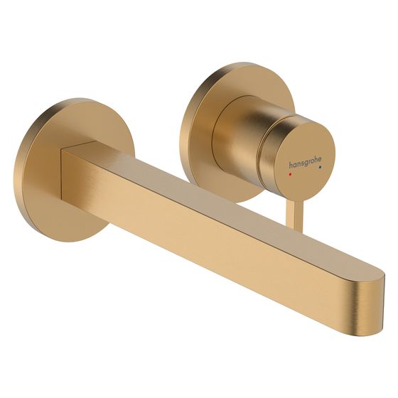 Hansgrohe Finoris Einhebel-Waschtischmischer Unterputz, 5l/min, für Wandmontage, Auslauf 228mm, Brushed Bronze