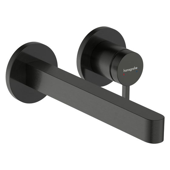 Hansgrohe Finoris Einhebel-Waschtischmischer Unterputz, 5l/min, für Wandmontage, Auslauf 228mm, Brushed Black Chrome