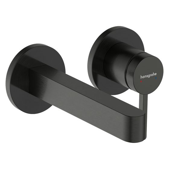 Hansgrohe Finoris Einhebel-Waschtischmischer Unterputz, 5l/min, für Wandmontage, Auslauf 168mm, Brushed Black Chrome