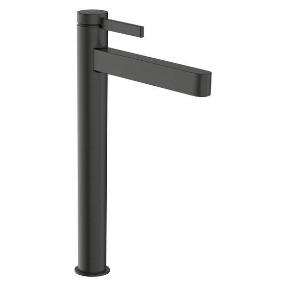 Hansgrohe Finoris Einhebel-Waschtischmischer 260mm, 5l/min, CoolStart für AWT, Push-Open Ablaufgarnitur, Brushed Black Chrome