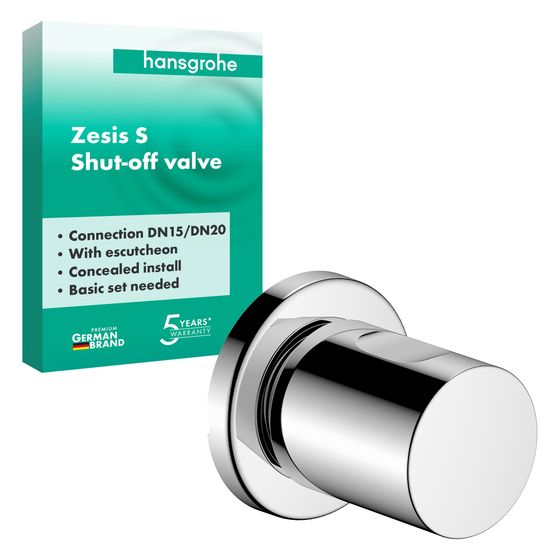 Hansgrohe Absperrventil Unterputz Zesis S gerade, DN 15/DN 20, Chrom, 74997000