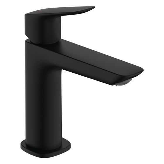 Hansgrohe Logis Einhebel-Waschtischmischer 110mm, Fine mit Push-Open Ablaufgarnitur, Mattschwarz