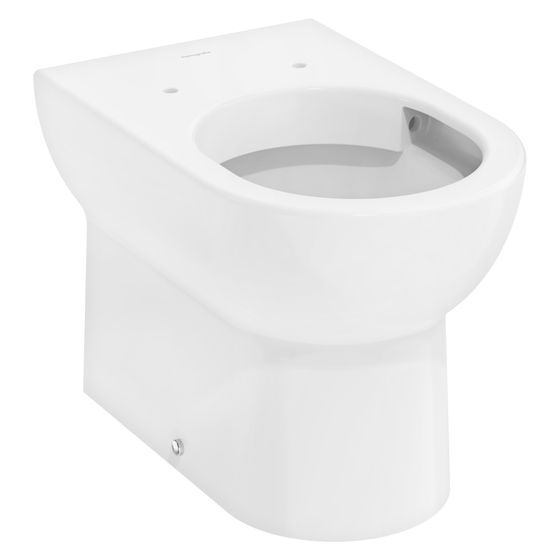 Hansgrohe EluPura Original S Stand-WC Set, h/v Ablauf AquaChannel Flush, Spülkasten, WC Sitz, SoftClose, QuickRelease, Weiß