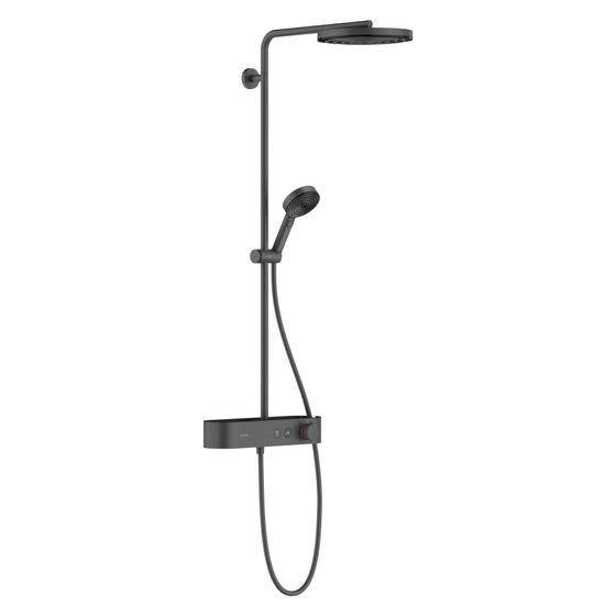Hansgrohe Pulsify S Showerpipe Duschsystem 260mm, 1jet, 7,5l/min, EcoSmart, ShowerTablet Select 400, Brushed Black Chrome