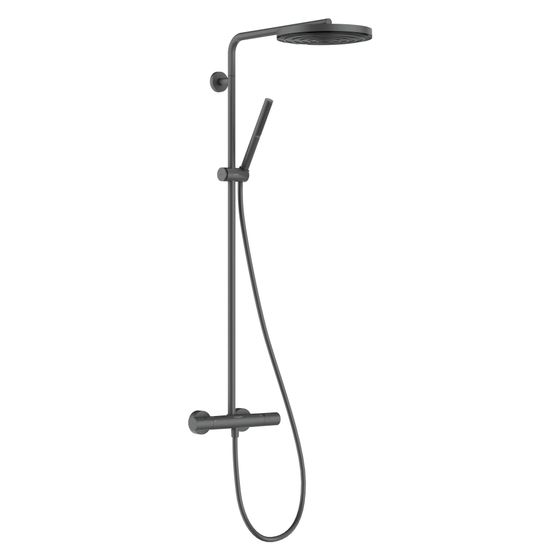 Hansgrohe Pulsify S Puro Showerpipe Duschsystem 260mm, 1jet, 11,2l/min, Ecostat Fine, Brushed Black Chrome