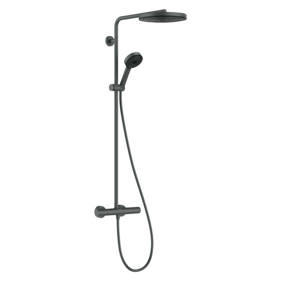 Hansgrohe Pulsify S Puro Showerpipe Duschsystem 260mm, 1jet, 11,2l/min, Ecostat Fine, Handbrause 3jet, Brushed Black Chrome