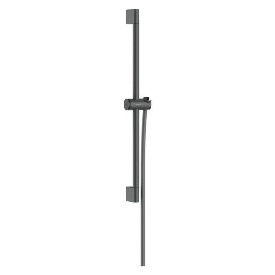Hansgrohe Unica Brausestange Pulsify S 65cm, Push Handbrausehalter, Isiflex Brauseschlauch 160cm, Brushed Black Chrome